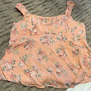 Torrid floral cap sleeve corset top babydoll